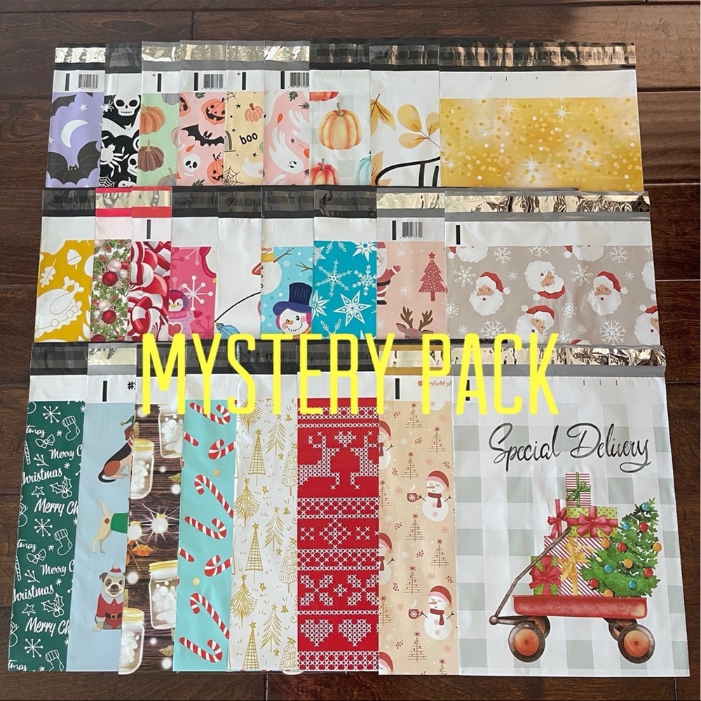 40 Pack - 10x13” Fun Holiday Mystery Pack Poly Mailers